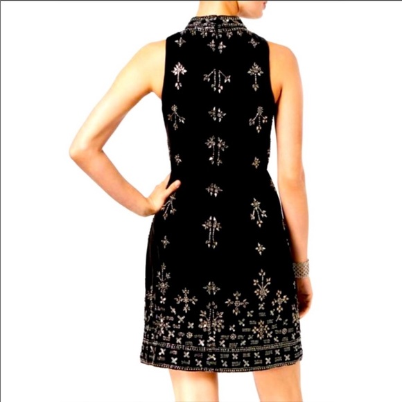 Adrianna-Papell sleeveless jewels Cocktail velvet dress - Picture 6 of 11